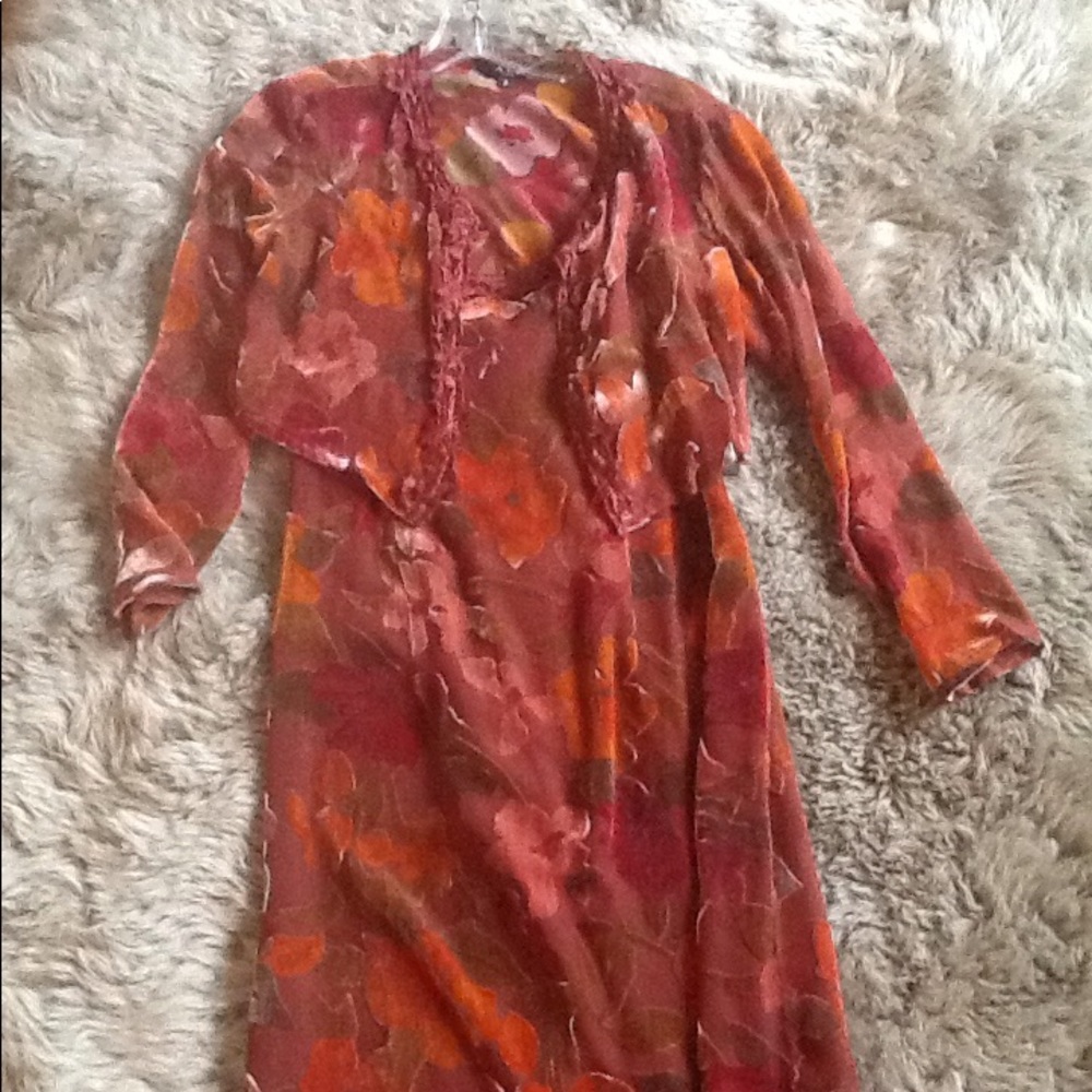Velvet dress with matching jacket